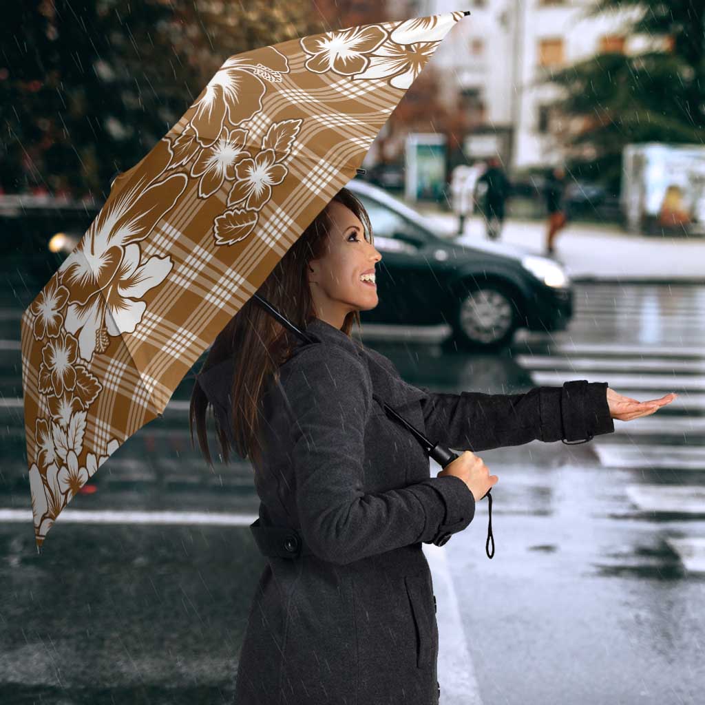 Hibiscus Pakala Bronze Brown Umbrella Tropical Floral Stylized - Polynesian Pride