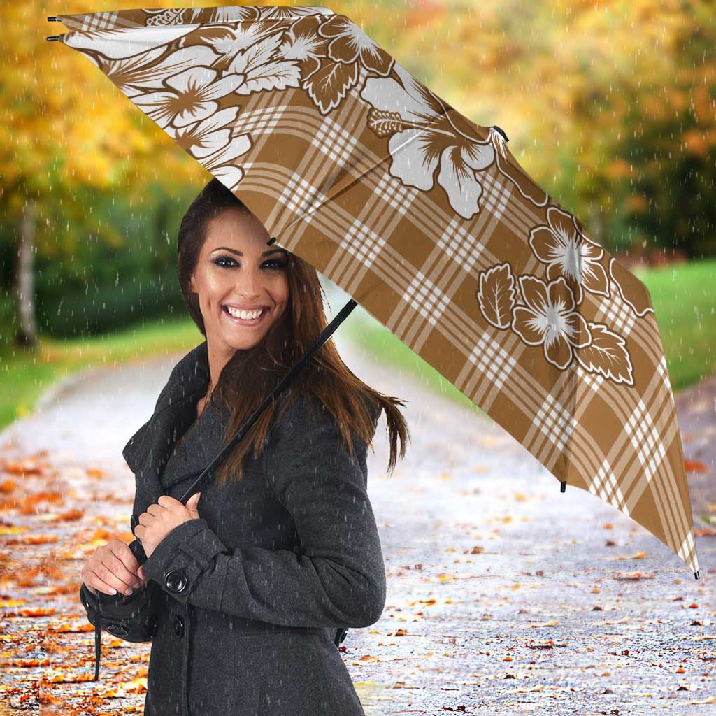Hibiscus Pakala Bronze Brown Umbrella Tropical Floral Stylized - Polynesian Pride