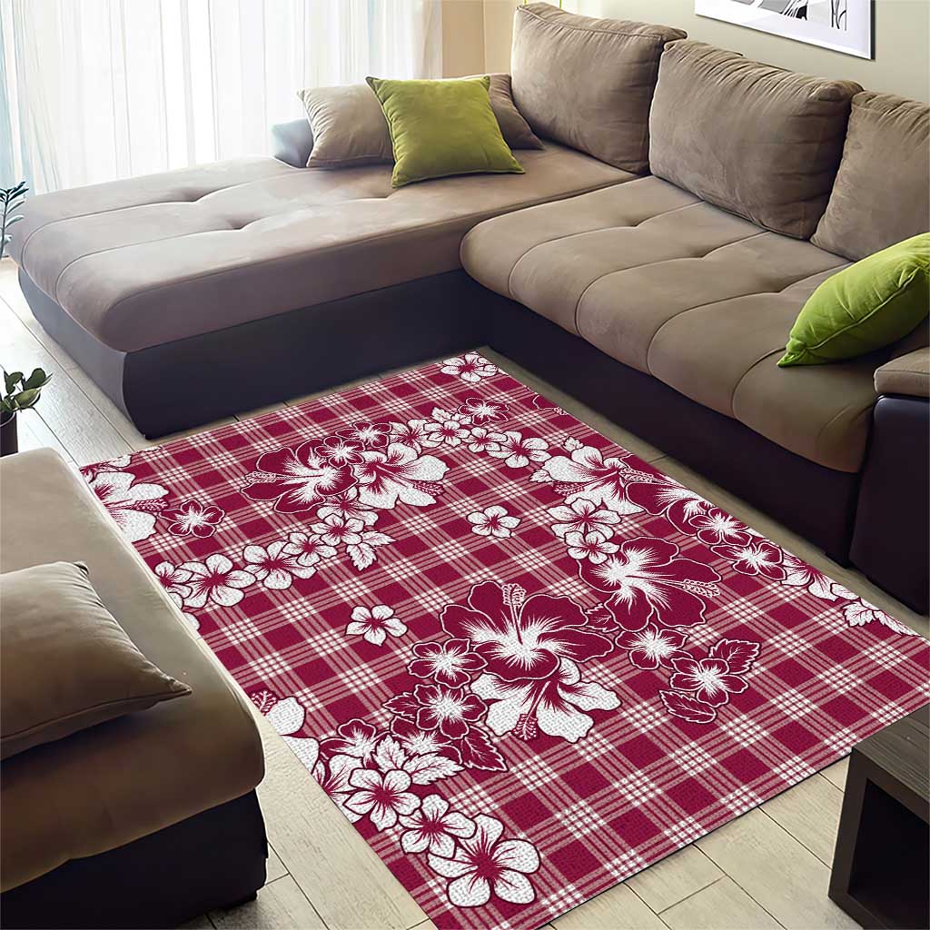 Hibiscus Pakala Royal Magenta Area Rug Tropical Floral Stylized - Polynesian Pride