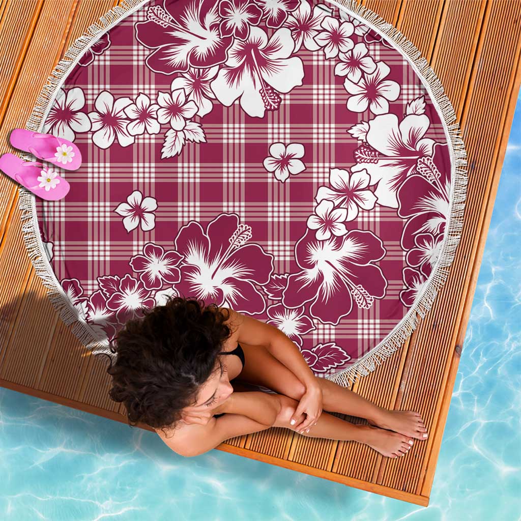Hibiscus Pakala Royal Magenta Beach Blanket Tropical Floral Stylized - Polynesian Pride