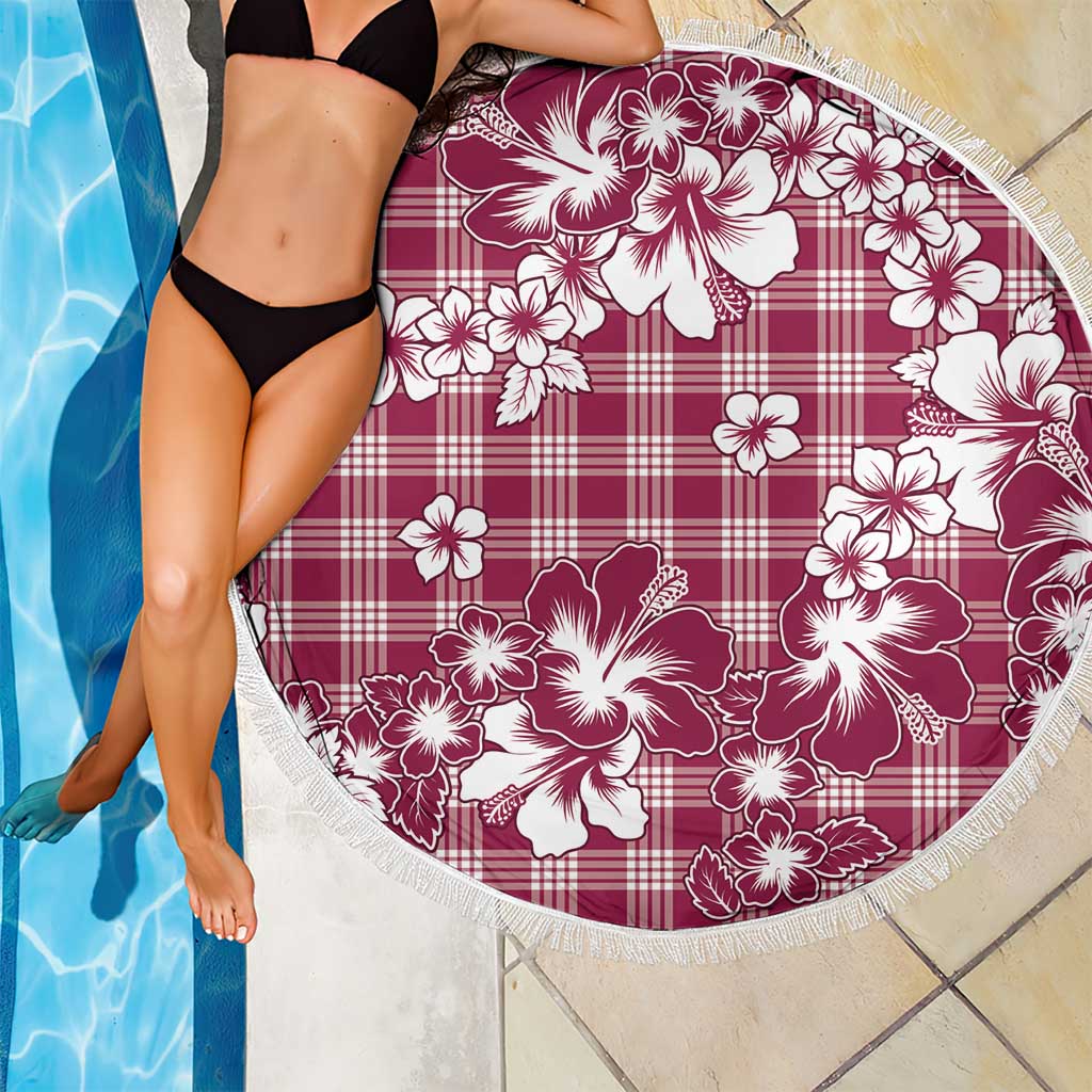 Hibiscus Pakala Royal Magenta Beach Blanket Tropical Floral Stylized - Polynesian Pride