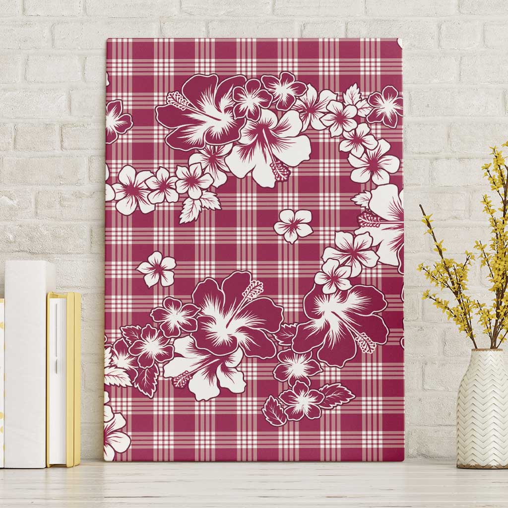Hibiscus Pakala Royal Magenta Canvas Wall Art Tropical Floral Stylized LT01 Without Frame Magenta - Polynesian Pride