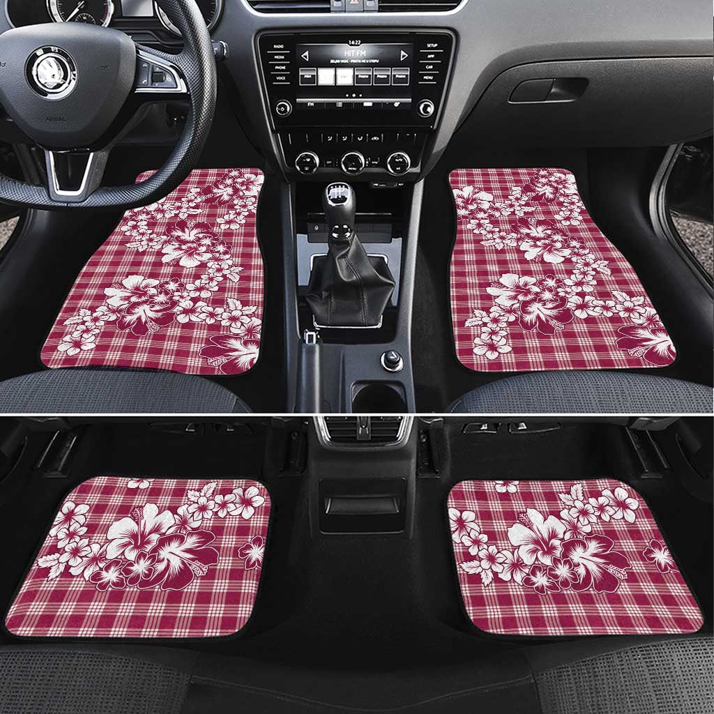 Hibiscus Pakala Royal Magenta Car Mats Tropical Floral Stylized LT01 Set 4pcs Magenta - Polynesian Pride