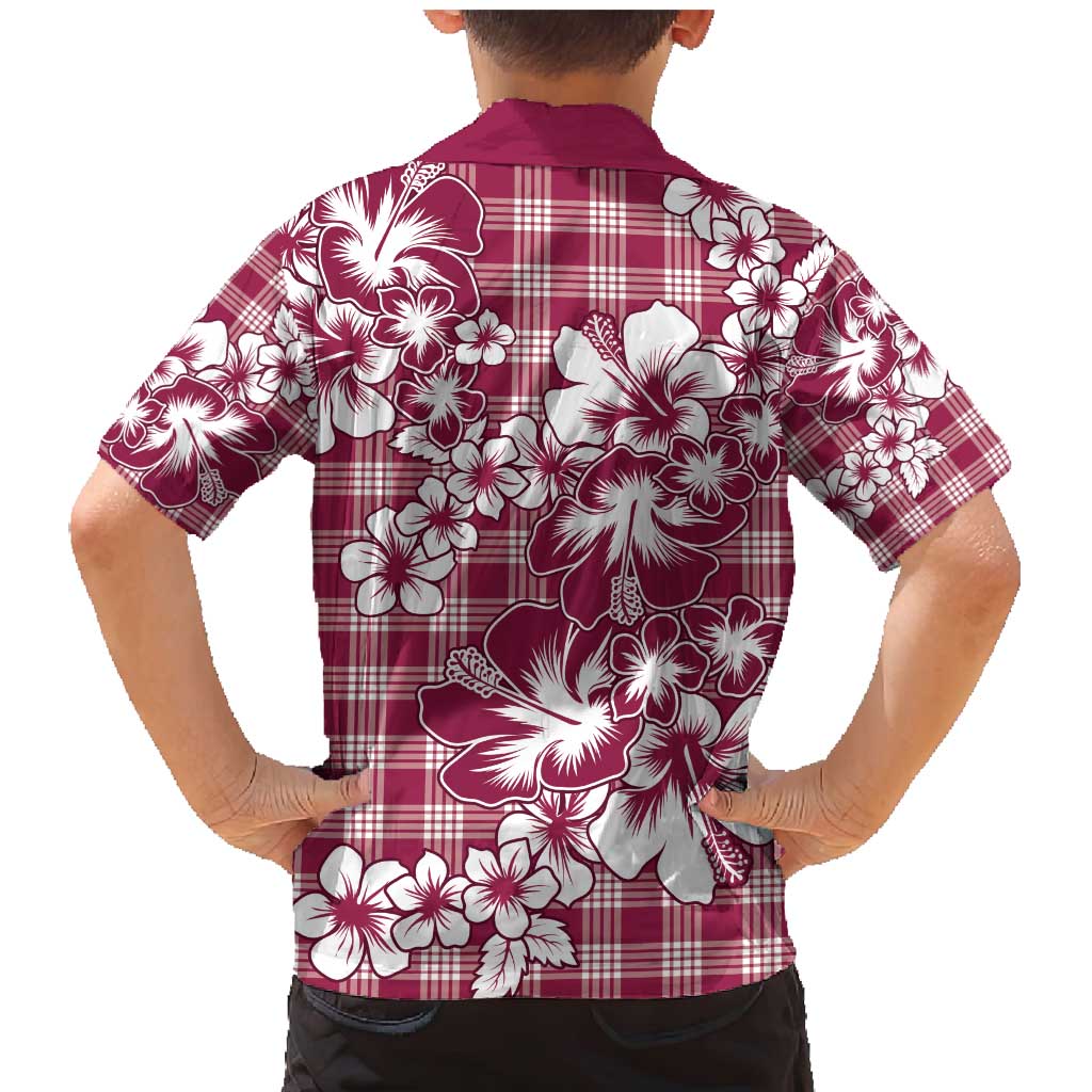 Hibiscus Pakala Royal Magenta Family Matching Mermaid Dress and Hawaiian Shirt Tropical Floral Stylized LT01 - Polynesian Pride