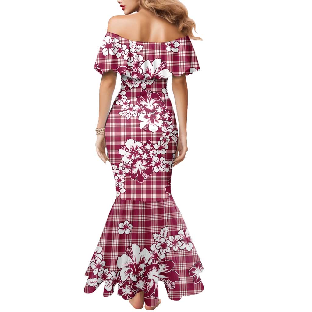 Hibiscus Pakala Royal Magenta Family Matching Mermaid Dress and Hawaiian Shirt Tropical Floral Stylized LT01 - Polynesian Pride