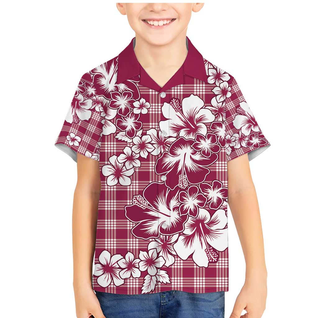 Hibiscus Pakala Royal Magenta Family Matching Mermaid Dress and Hawaiian Shirt Tropical Floral Stylized LT01 Son's Shirt Magenta - Polynesian Pride