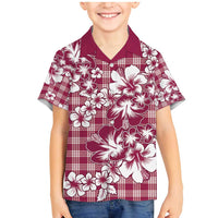 Hibiscus Pakala Royal Magenta Family Matching Mermaid Dress and Hawaiian Shirt Tropical Floral Stylized LT01 Son's Shirt Magenta - Polynesian Pride