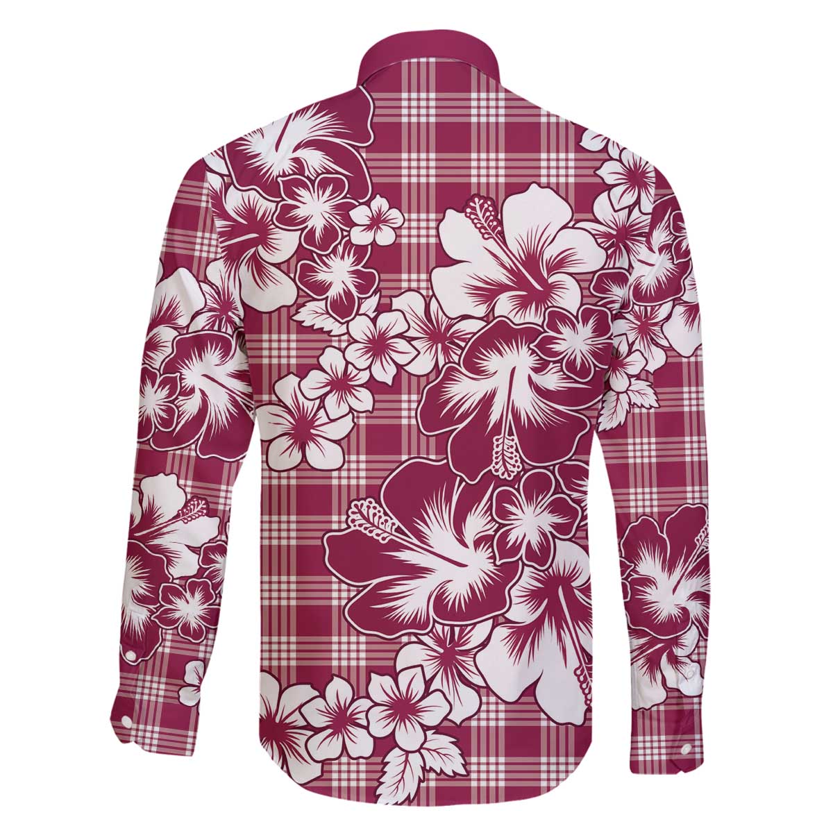 Hibiscus Pakala Royal Magenta Family Matching Off The Shoulder Long Sleeve Dress and Hawaiian Shirt Tropical Floral Stylized LT01 - Polynesian Pride