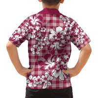 Hibiscus Pakala Royal Magenta Family Matching Off Shoulder Maxi Dress and Hawaiian Shirt Tropical Floral Stylized LT01 - Polynesian Pride