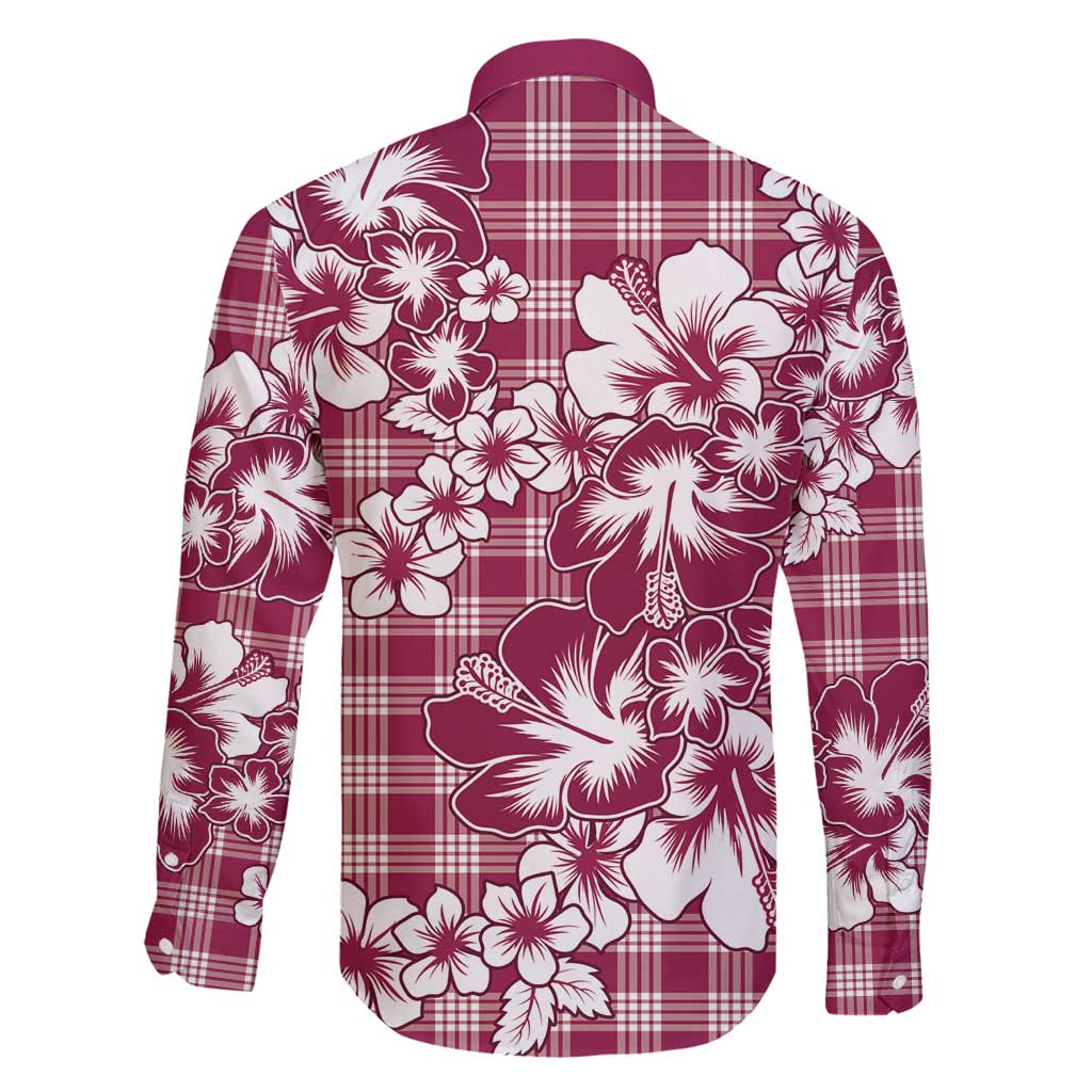 Hibiscus Pakala Royal Magenta Family Matching Off Shoulder Maxi Dress and Hawaiian Shirt Tropical Floral Stylized LT01 - Polynesian Pride
