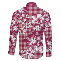Hibiscus Pakala Royal Magenta Family Matching Off Shoulder Maxi Dress and Hawaiian Shirt Tropical Floral Stylized LT01 - Polynesian Pride