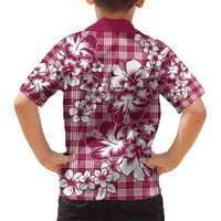 Hibiscus Pakala Royal Magenta Family Matching Short Sleeve Bodycon Dress and Hawaiian Shirt Tropical Floral Stylized LT01 - Polynesian Pride