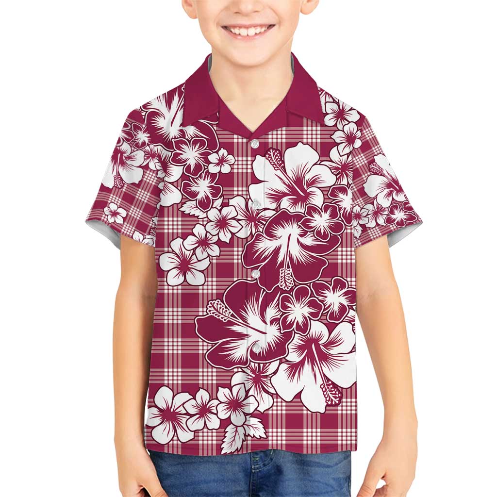 Hibiscus Pakala Royal Magenta Family Matching Summer Maxi Dress and Hawaiian Shirt Tropical Floral Stylized LT01 Son's Shirt Magenta - Polynesian Pride