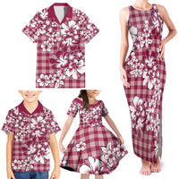 Hibiscus Pakala Royal Magenta Family Matching Tank Maxi Dress and Hawaiian Shirt Tropical Floral Stylized LT01 - Polynesian Pride