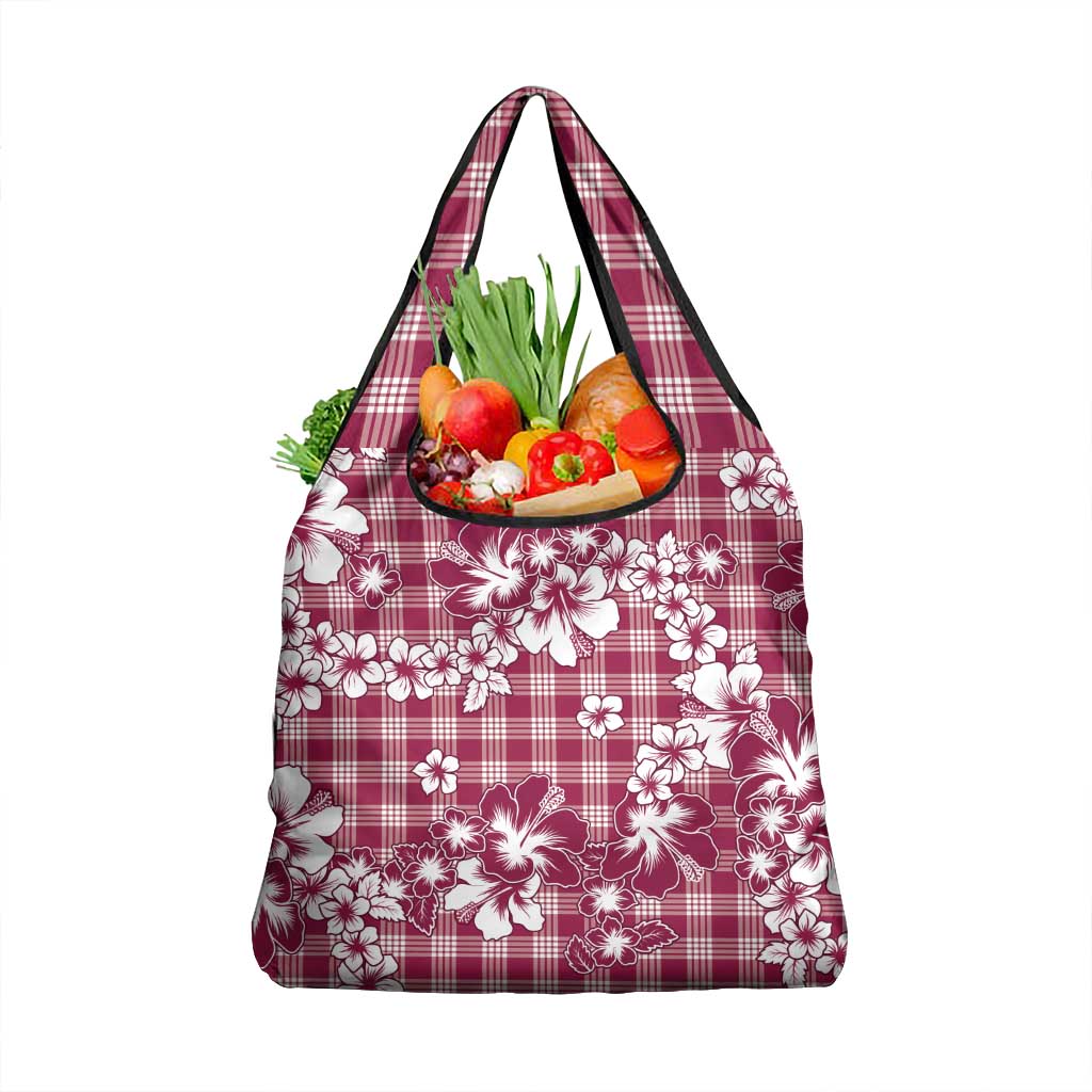 Hibiscus Pakala Royal Magenta Grocery Bag Tropical Floral Stylized LT01 1-pack One Size Magenta - Polynesian Pride