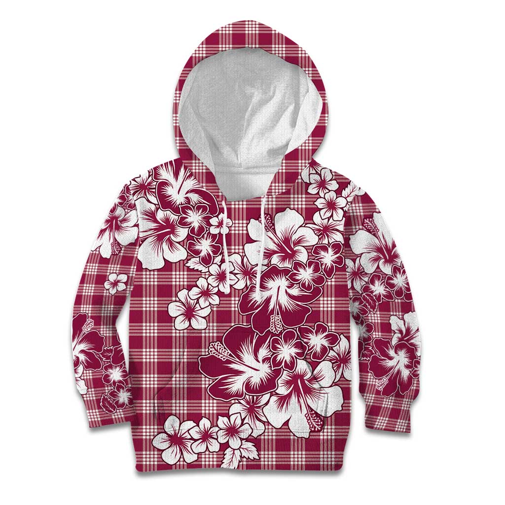 Hibiscus Pakala Royal Magenta Kid Hoodie Tropical Floral Stylized LT01 Hoodie Magenta - Polynesian Pride