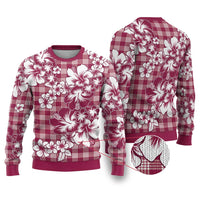 Hibiscus Pakala Royal Magenta Ugly Christmas Sweater Tropical Floral Stylized - Polynesian Pride