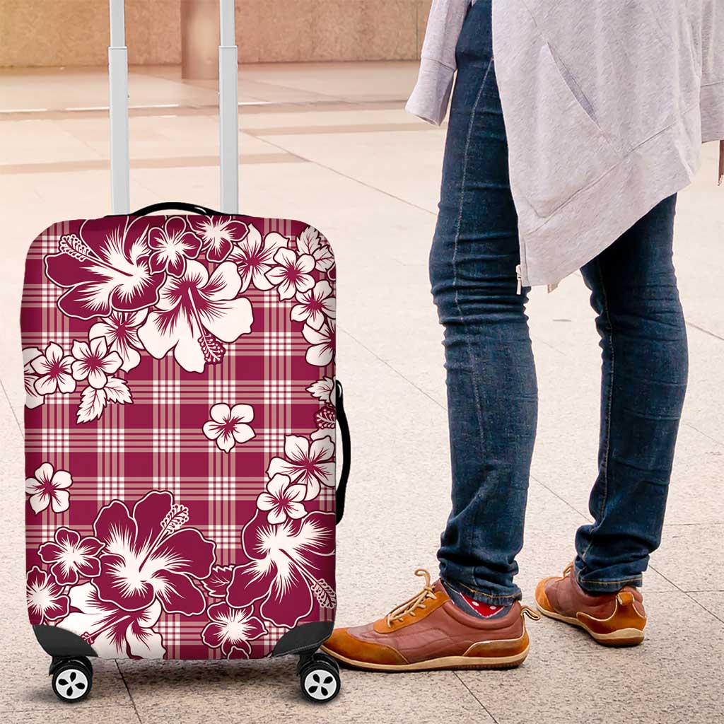 Hibiscus Pakala Royal Magenta Luggage Cover Tropical Floral Stylized LT01 Magenta - Polynesian Pride