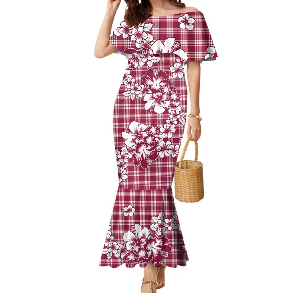 Hibiscus Pakala Royal Magenta Mermaid Dress Tropical Floral Stylized LT01 Women Magenta - Polynesian Pride