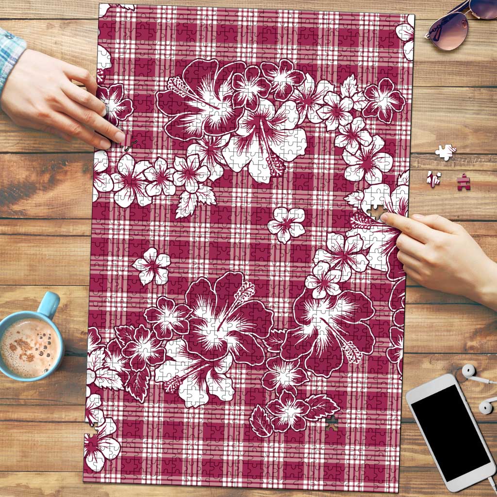 Hibiscus Pakala Royal Magenta Puzzle Tropical Floral Stylized - Polynesian Pride