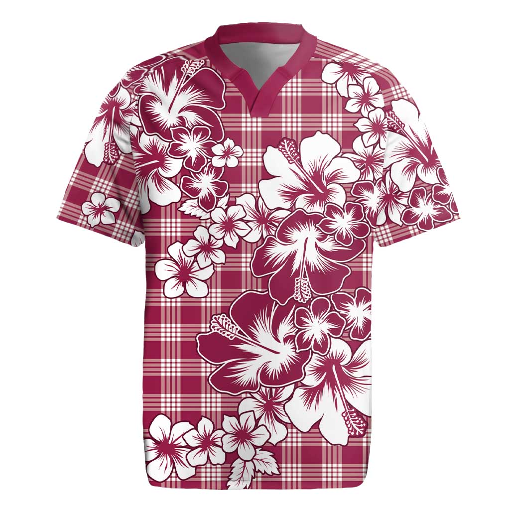 Hibiscus Pakala Royal Magenta Rugby Jersey Tropical Floral Stylized LT01 Magenta - Polynesian Pride