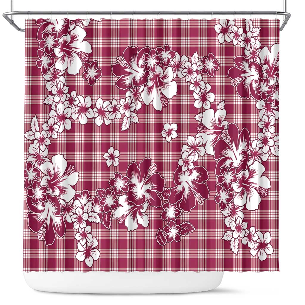 Hibiscus Pakala Royal Magenta Shower Curtain Tropical Floral Stylized LT01 Magenta - Polynesian Pride