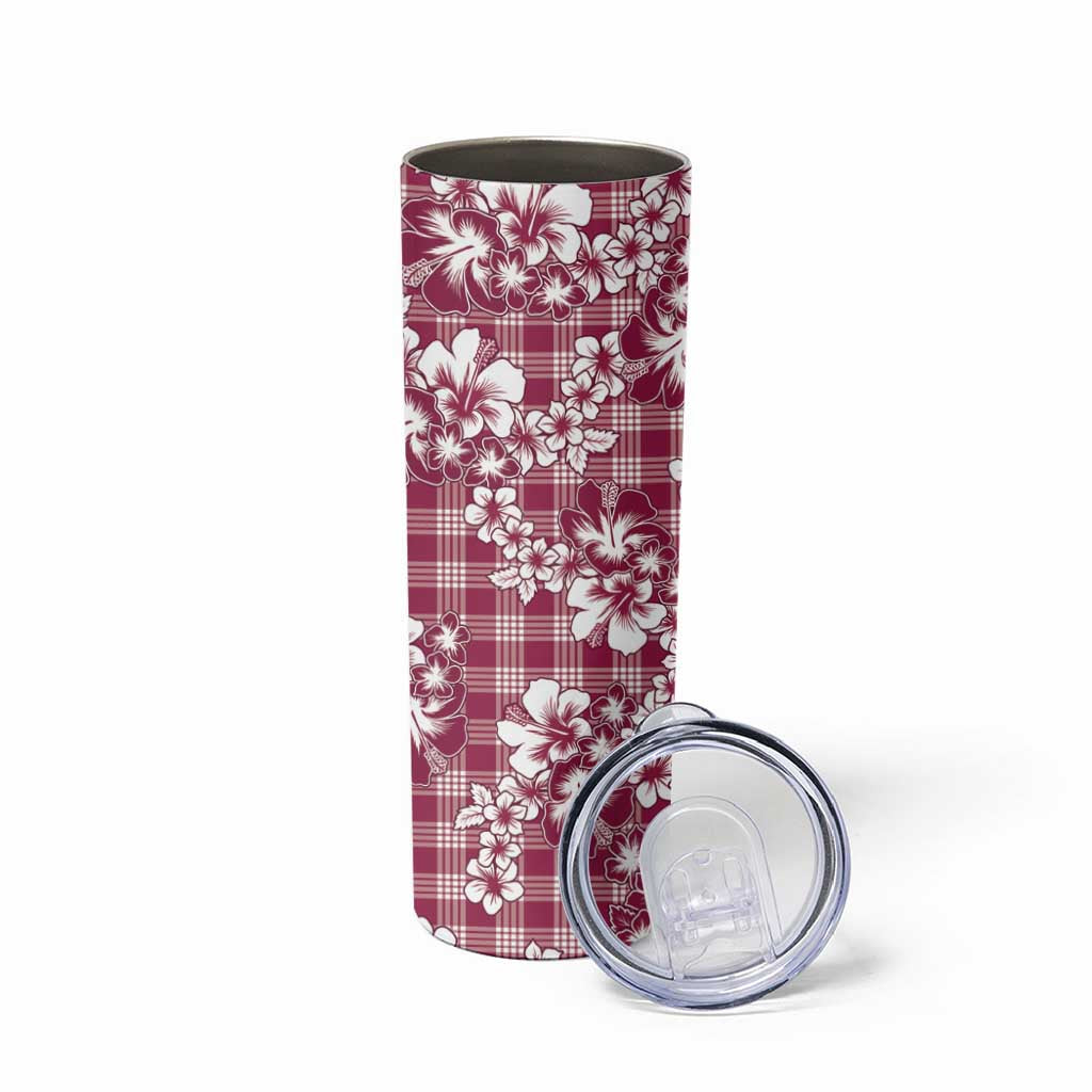 Hibiscus Pakala Royal Magenta Skinny Tumbler Tropical Floral Stylized - Polynesian Pride