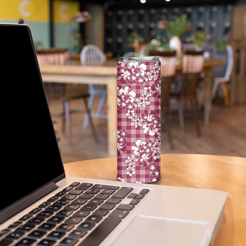 Hibiscus Pakala Royal Magenta Skinny Tumbler Tropical Floral Stylized - Polynesian Pride