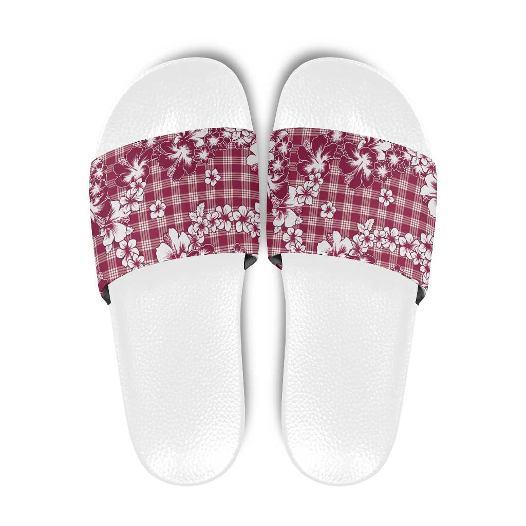 Hibiscus Pakala Royal Magenta Slide Sandals Tropical Floral Stylized LT01 Magenta - Polynesian Pride