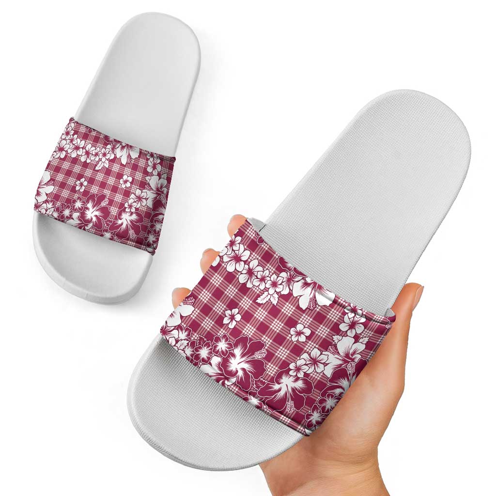 Hibiscus Pakala Royal Magenta Slide Sandals Tropical Floral Stylized LT01 - Polynesian Pride