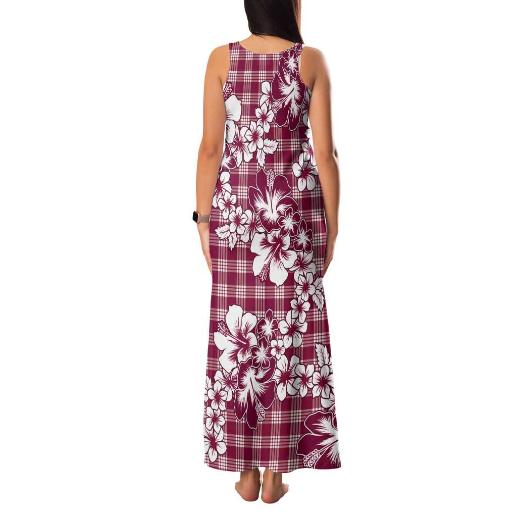 Hibiscus Pakala Royal Magenta Tank Maxi Dress Tropical Floral Stylized LT01 - Polynesian Pride