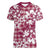 Hibiscus Pakala Royal Magenta Women V-Neck T-Shirt Tropical Floral Stylized - Polynesian Pride