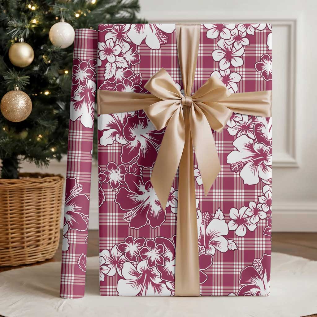 Hibiscus Pakala Royal Magenta Wrapping Paper Tropical Floral Stylized - Polynesian Pride