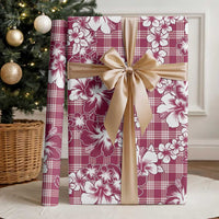 Hibiscus Pakala Royal Magenta Wrapping Paper Tropical Floral Stylized - Polynesian Pride