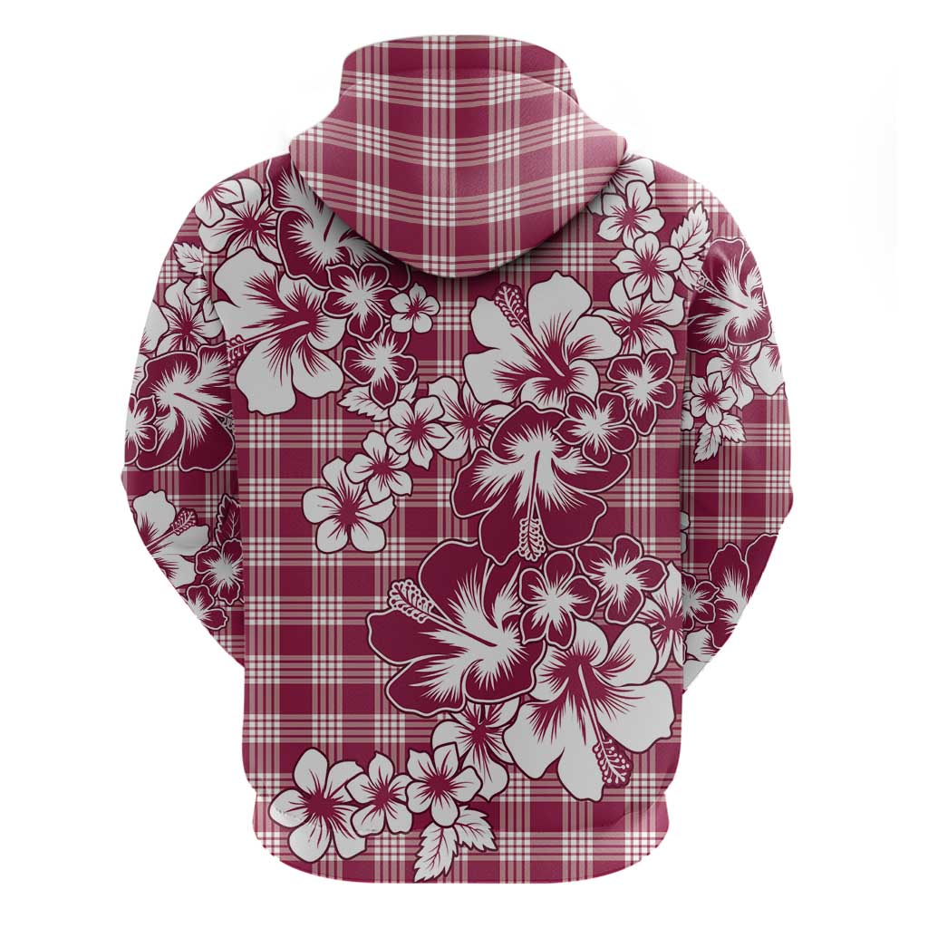 Hibiscus Pakala Royal Magenta Zip Hoodie Tropical Floral Stylized - Polynesian Pride