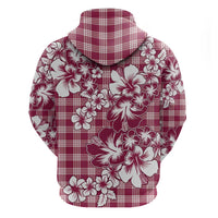 Hibiscus Pakala Royal Magenta Zip Hoodie Tropical Floral Stylized - Polynesian Pride