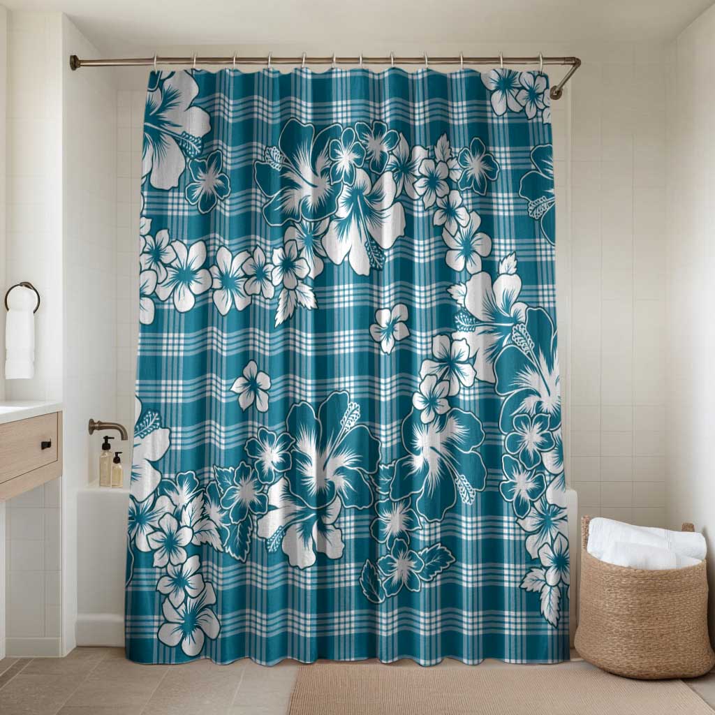 Hibiscus Pakala Ocean Depths Blue Bathroom Set Tropical Floral Stylized - Polynesian Pride