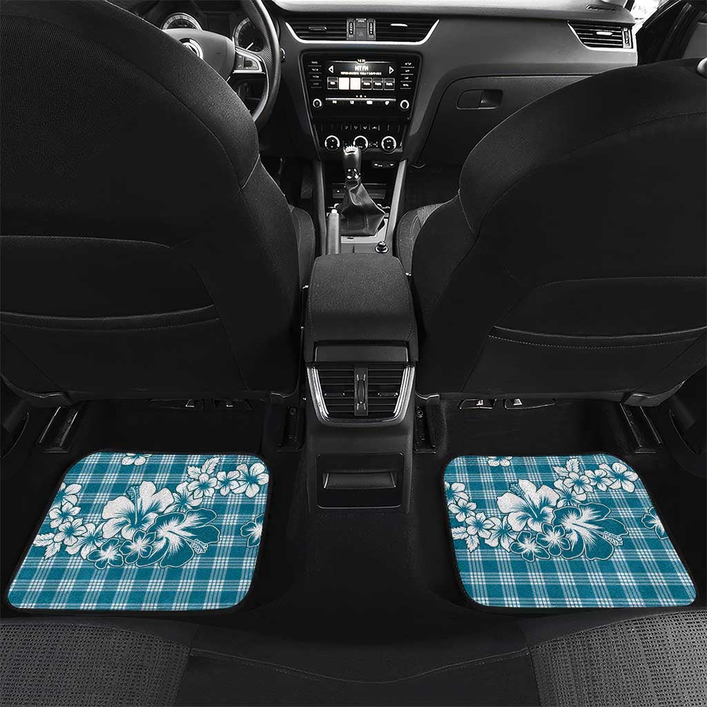 Hibiscus Pakala Ocean Depths Blue Car Mats Tropical Floral Stylized - Polynesian Pride
