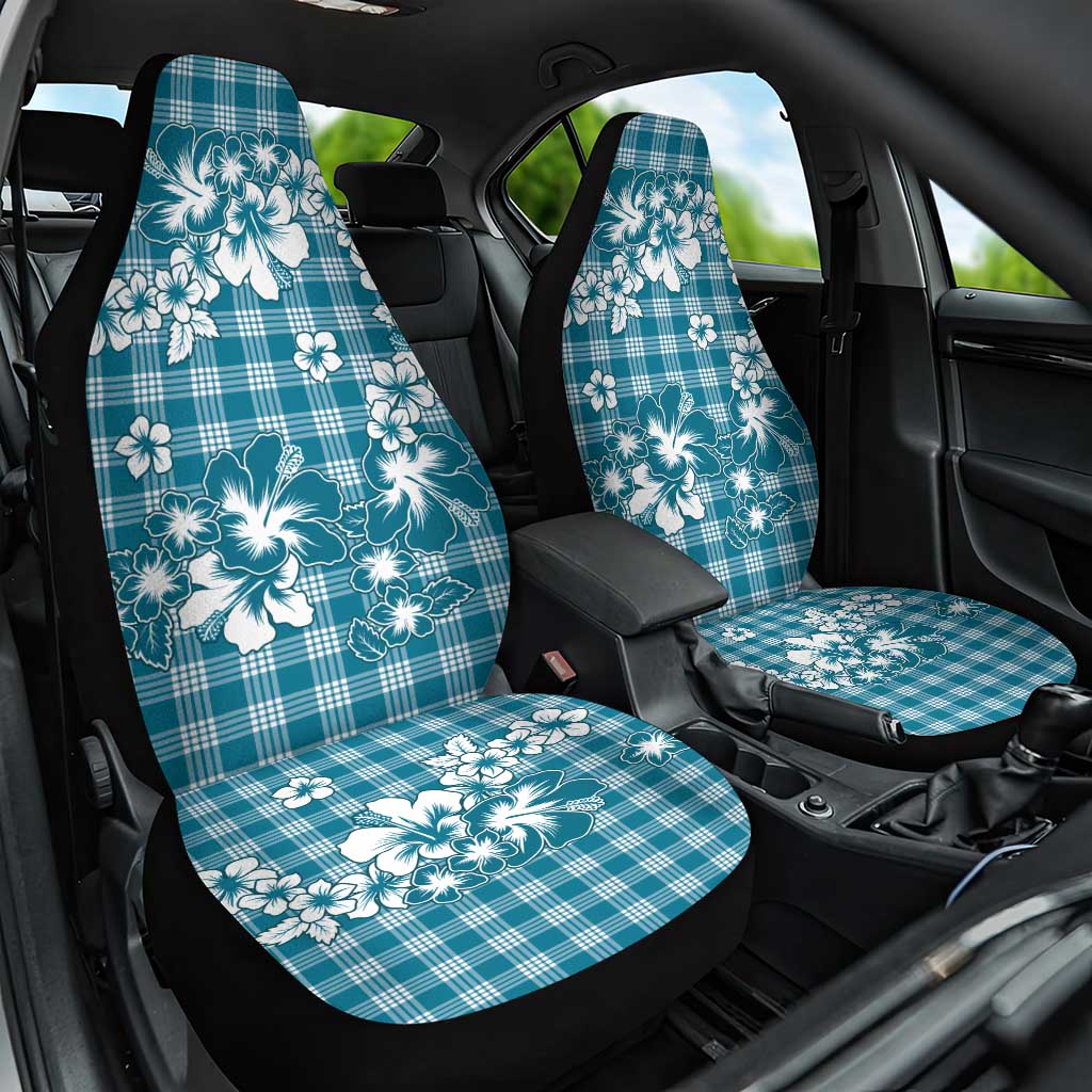 Hibiscus Pakala Ocean Depths Blue Car Seat Cover Tropical Floral Stylized LT01 One Size Blue - Polynesian Pride
