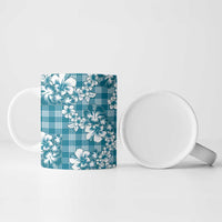 Hibiscus Pakala Ocean Depths Blue Ceramic Mug Tropical Floral Stylized - Polynesian Pride
