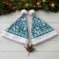 Hibiscus Pakala Ocean Depths Blue Christmas Santa Hat Tropical Floral Stylized - Polynesian Pride