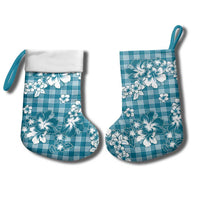 Hibiscus Pakala Ocean Depths Blue Christmas Stocking Tropical Floral Stylized - Polynesian Pride