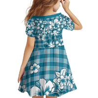Hibiscus Pakala Ocean Depths Blue Family Matching Off Shoulder Maxi Dress and Hawaiian Shirt Tropical Floral Stylized LT01 - Polynesian Pride