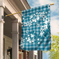 Hibiscus Pakala Ocean Depths Blue Garden Flag Tropical Floral Stylized - Polynesian Pride