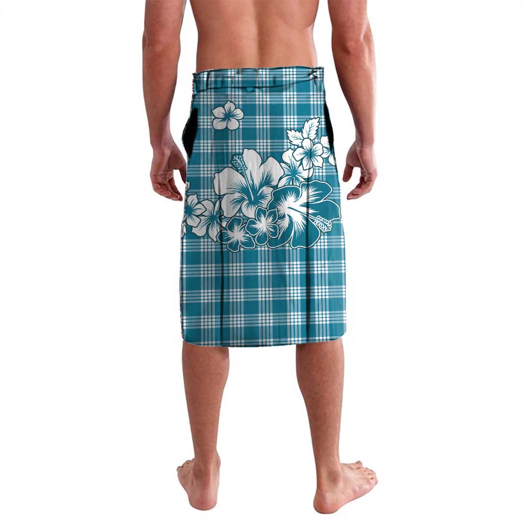 Hibiscus Pakala Ocean Depths Blue Lavalava Tropical Floral Stylized - Polynesian Pride