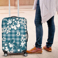 Hibiscus Pakala Ocean Depths Blue Luggage Cover Tropical Floral Stylized LT01 Blue - Polynesian Pride