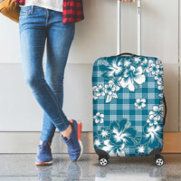 Hibiscus Pakala Ocean Depths Blue Luggage Cover Tropical Floral Stylized LT01 - Polynesian Pride