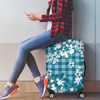 Hibiscus Pakala Ocean Depths Blue Luggage Cover Tropical Floral Stylized LT01 - Polynesian Pride