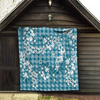 Hibiscus Pakala Ocean Depths Blue Quilt Tropical Floral Stylized - Polynesian Pride