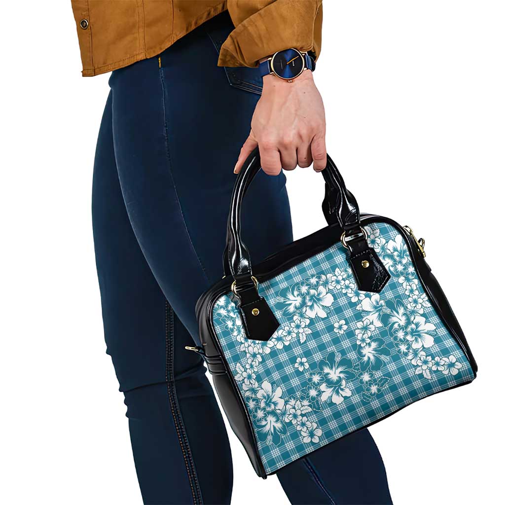 Hibiscus Pakala Ocean Depths Blue Shoulder Handbag Tropical Floral Stylized - Polynesian Pride
